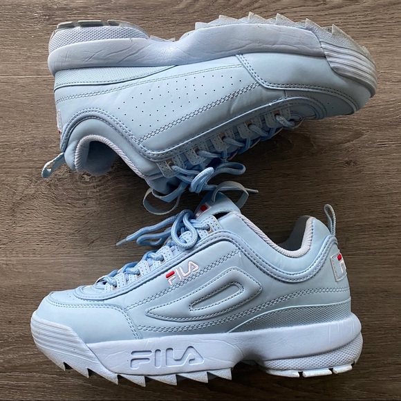 Fila Shoes Disruptor Sneakers Baby Blue Trainers 85